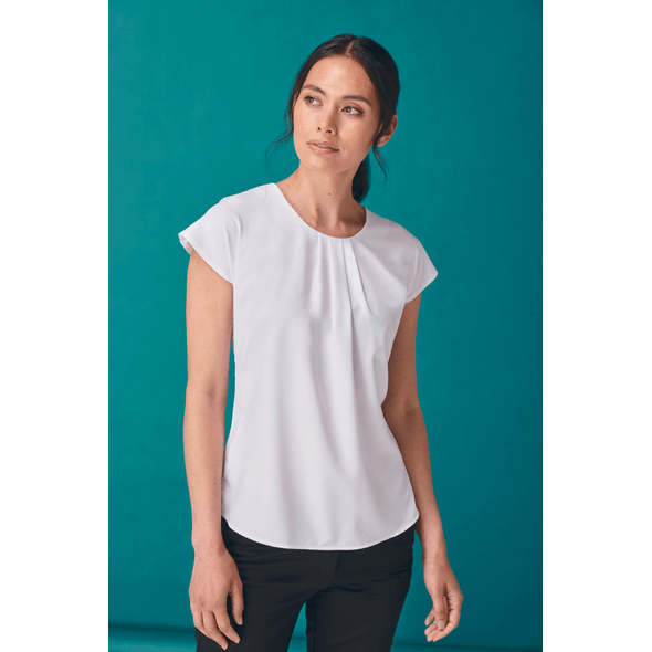 Henbury | Ladies blouse with pleated collar